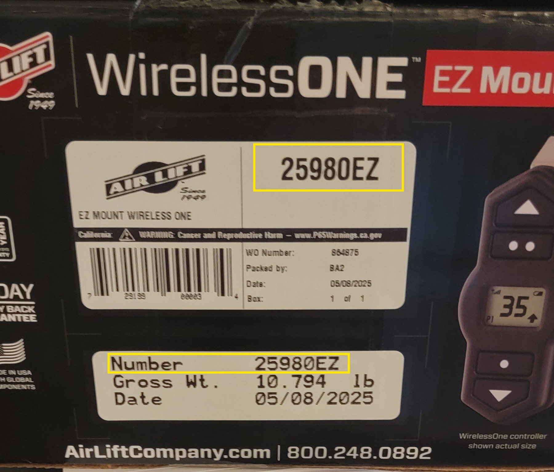Look on the side of the box!